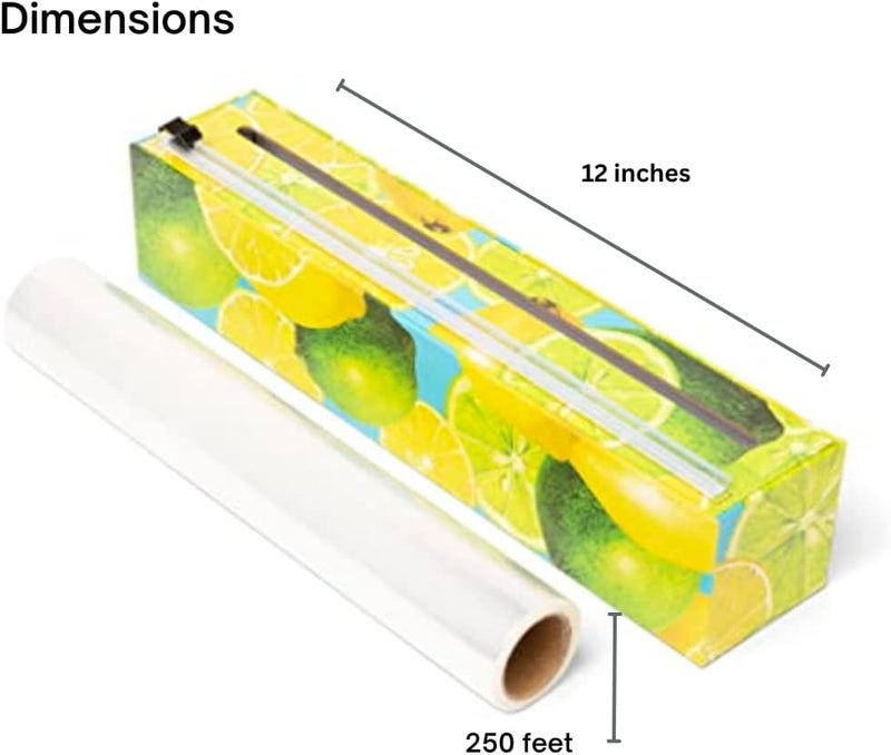 Everything Help Enterprises Plastic Wrap Organizer - 12" x 250' Roll Cling Film Dispenser - Aluminum Foil Dispenser - Reusable Slide Cutter - Image 2